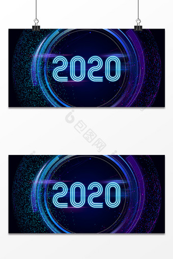 蓝色科技2020未来商务背景图片