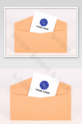 简洁背景信封邀请函展示logo标志样机图片