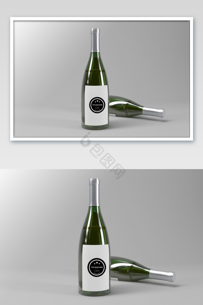 香槟玻璃酒瓶瓶身广告包装图片