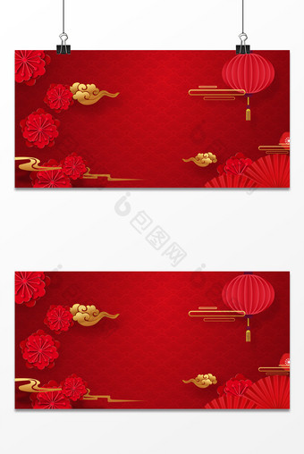 红色中国风喜庆新春背景图图片