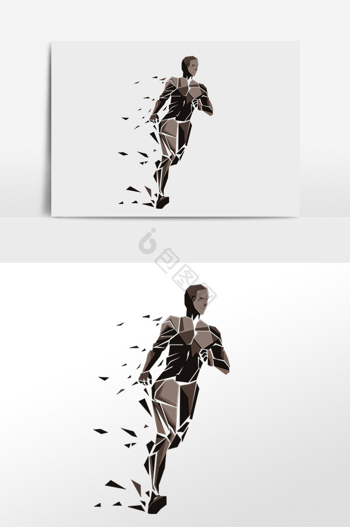 跑步运动人物插画图片