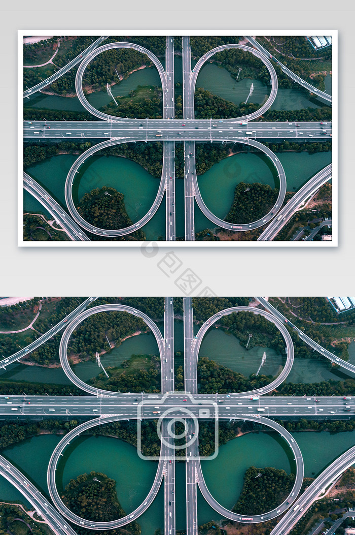 航拍武汉江城大道高架桥摄影图片