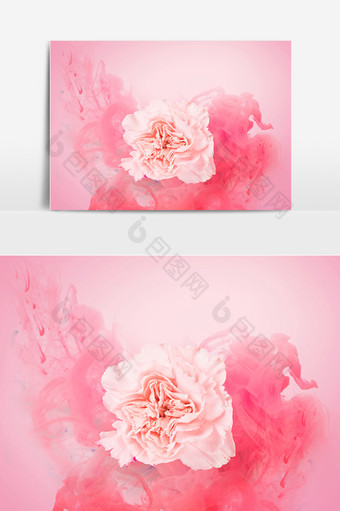 粉色花朵烟雾合成图片