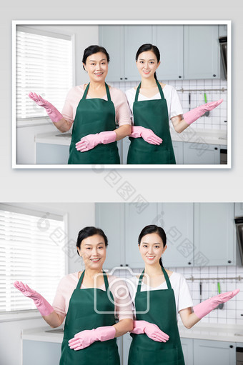 家政服务保洁人员欢迎手势图片
