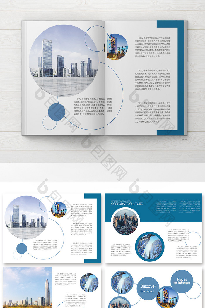 蓝色系高端大气金融企业画册