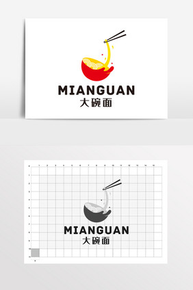 中餐馆大碗面面条LOGO标志VI