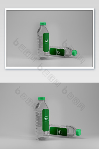 站立平躺矿泉水瓶子瓶身广告标志包装样机图片