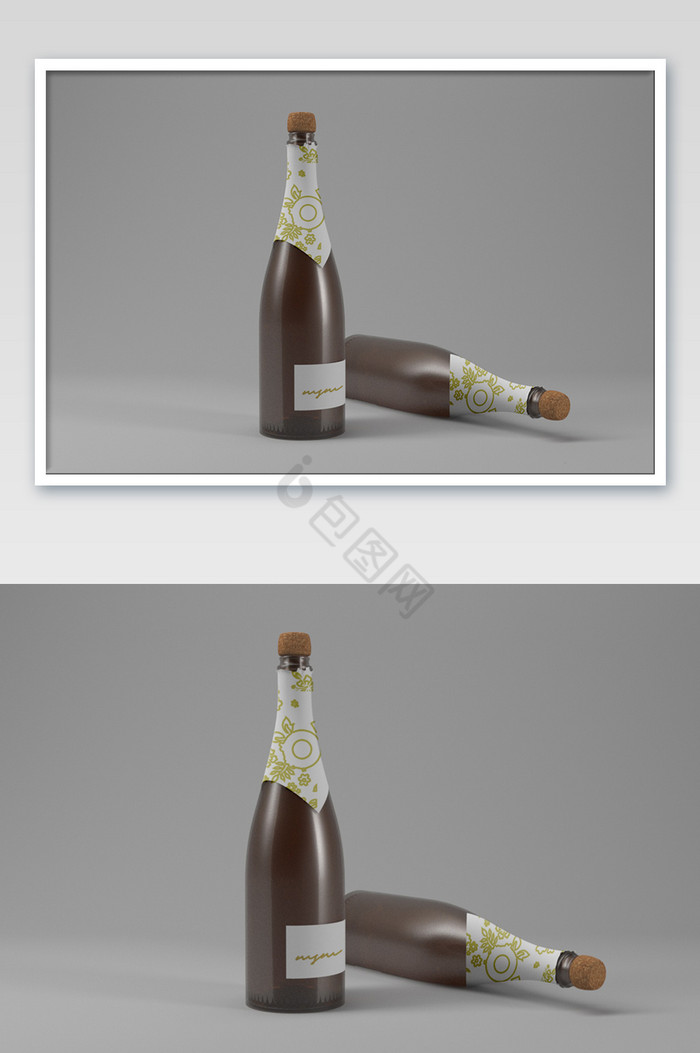 站立平躺酒瓶玻璃酒瓶贴图标志包装图片