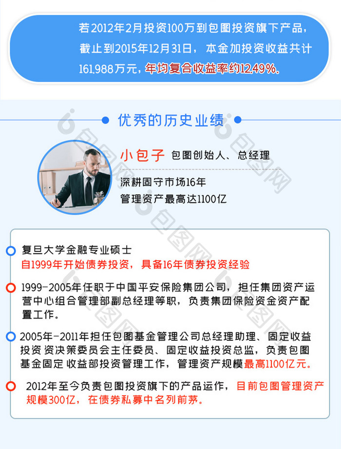 蓝色科技金融活动h5长图详情移动界面