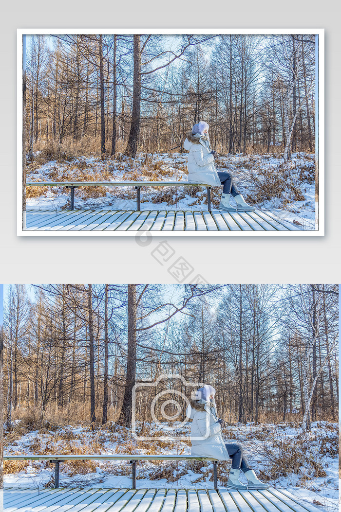 冬季美女户外摄影图片