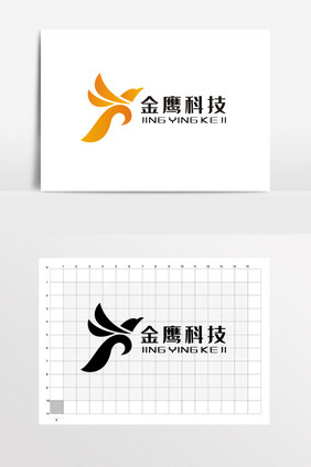 金鹰老鹰商务字母K标志LOGO VI