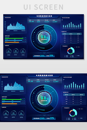 科技风零售业数据挖掘UI网页界面