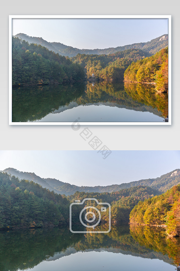 湖中秋色摄影图片