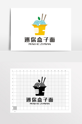 迷你盒子面面馆LOGO标志VI