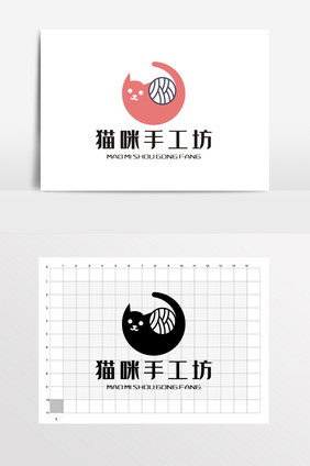 小猫手工坊LOGO标志VI