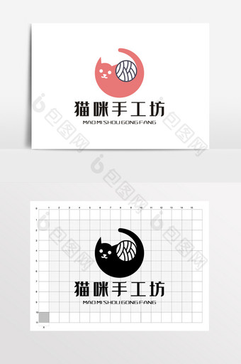 小猫手工坊LOGO标志VI图片