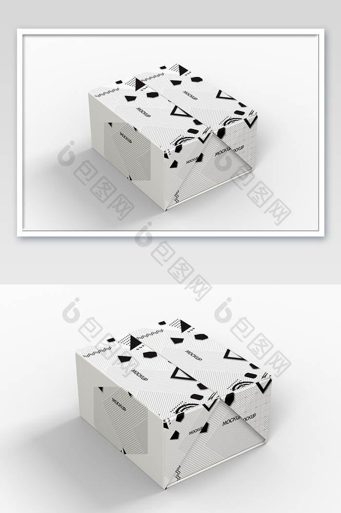 方形纸盒样机模板图案