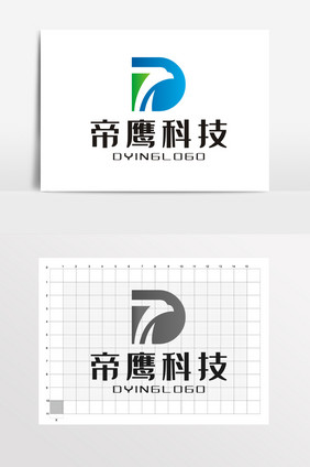 字母D大气鹰LOGO标志VI