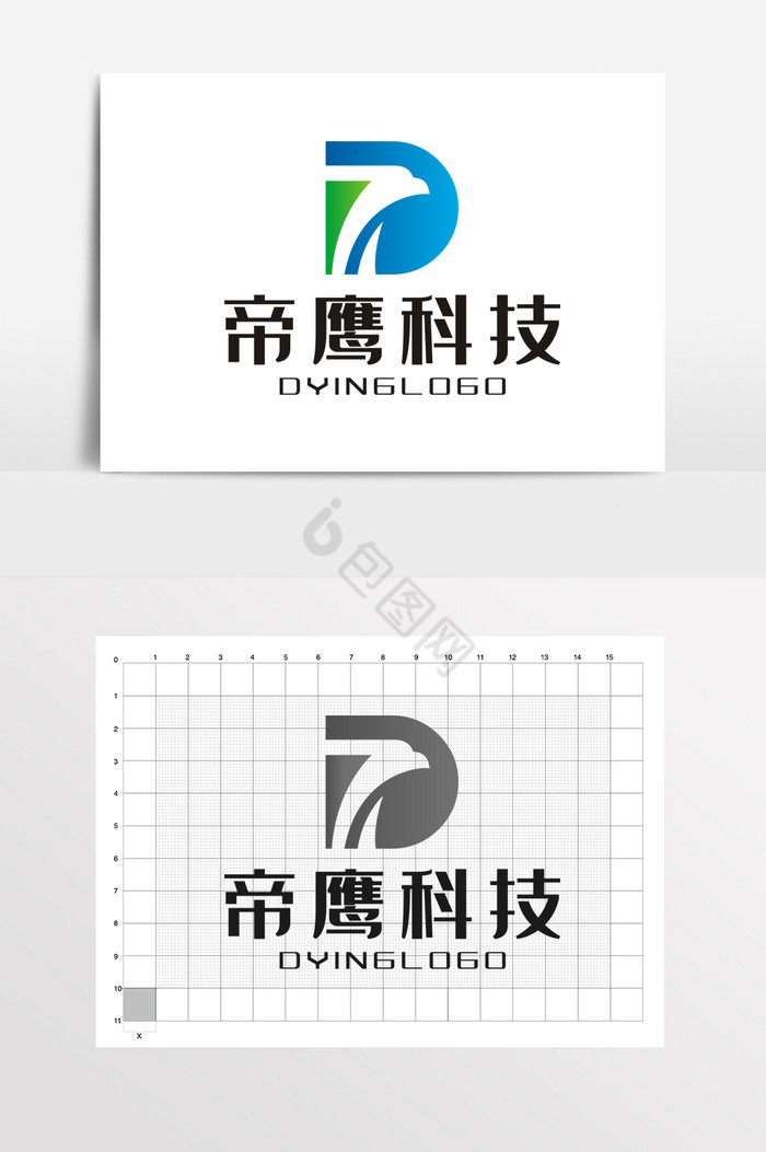 字母D鹰LOGO标志VI图片