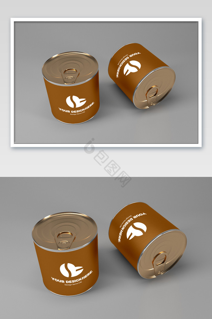 俯视金属食品罐头易拉罐任意变色包装图片