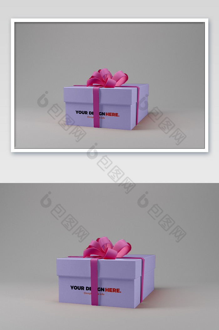 礼品包装盒任意改色标志文字贴图包装图片图片