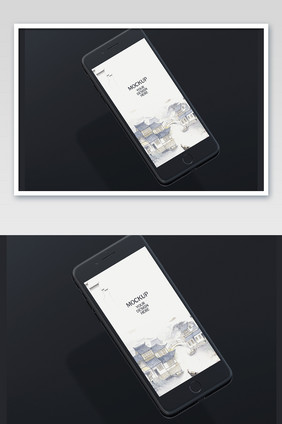 数码产品黑色手机样机贴图