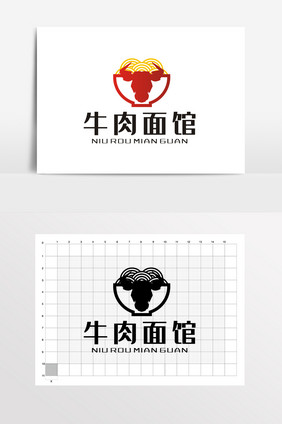 牛肉面馆牛肉面LOGO标志VI