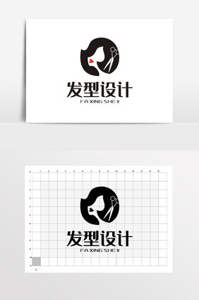 美容美发女性造型LOGO标志VI