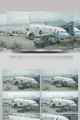 香港国际机场飞机装卸货延时视频图片