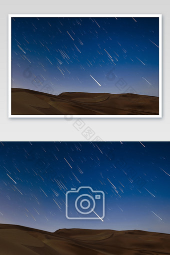 沙漠流星雨流星银河星河星空摄影图图片