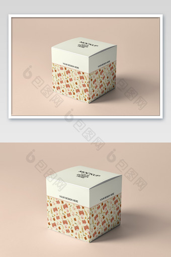 方形礼物盒子智能贴图样机图片