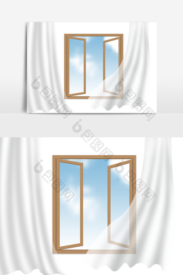 透明飘扬的窗帘门窗图片图片