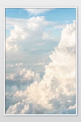 纯净白色云朵天空高空航拍艺术摄影图片下载