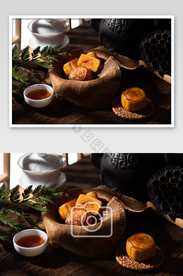 中秋佳节传统节日食品月饼摄影图