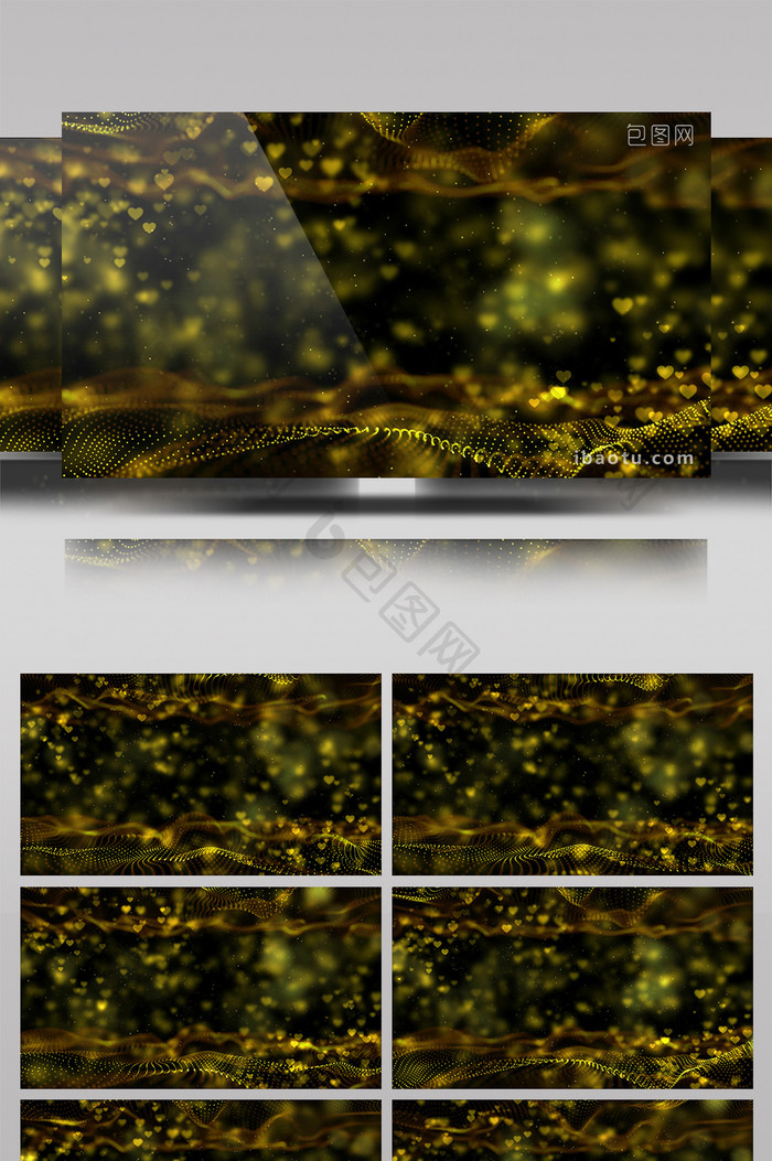 金色循环粒子背景装饰素材