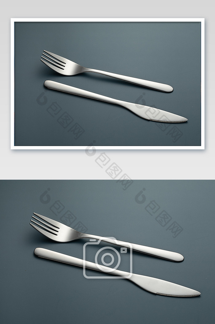 不锈钢餐具叉子刀家居餐具摄影图片图片