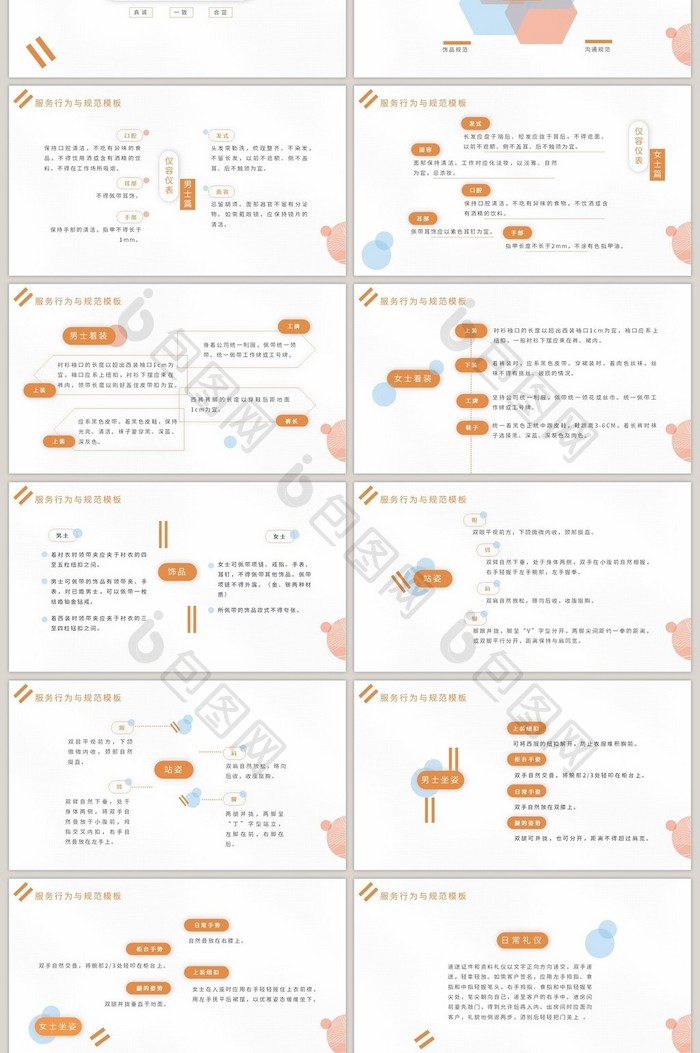 时尚创意商务企业员工礼仪培训PPT模板