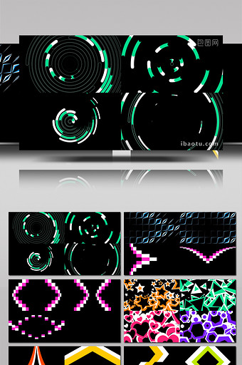 39个几何图形动画转场带透明通道视频素材图片