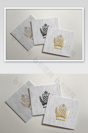 白色条纹质感纹路卡片雕刻印字标志样机图片