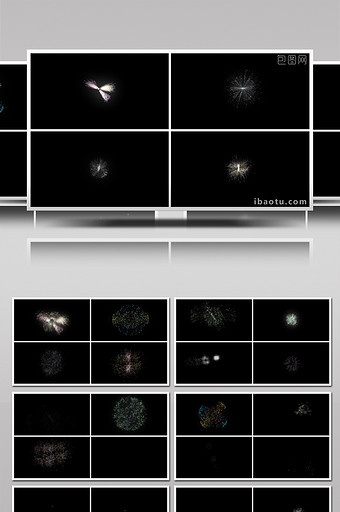 19组数字节日烟花礼花爆炸特效视频素材图片