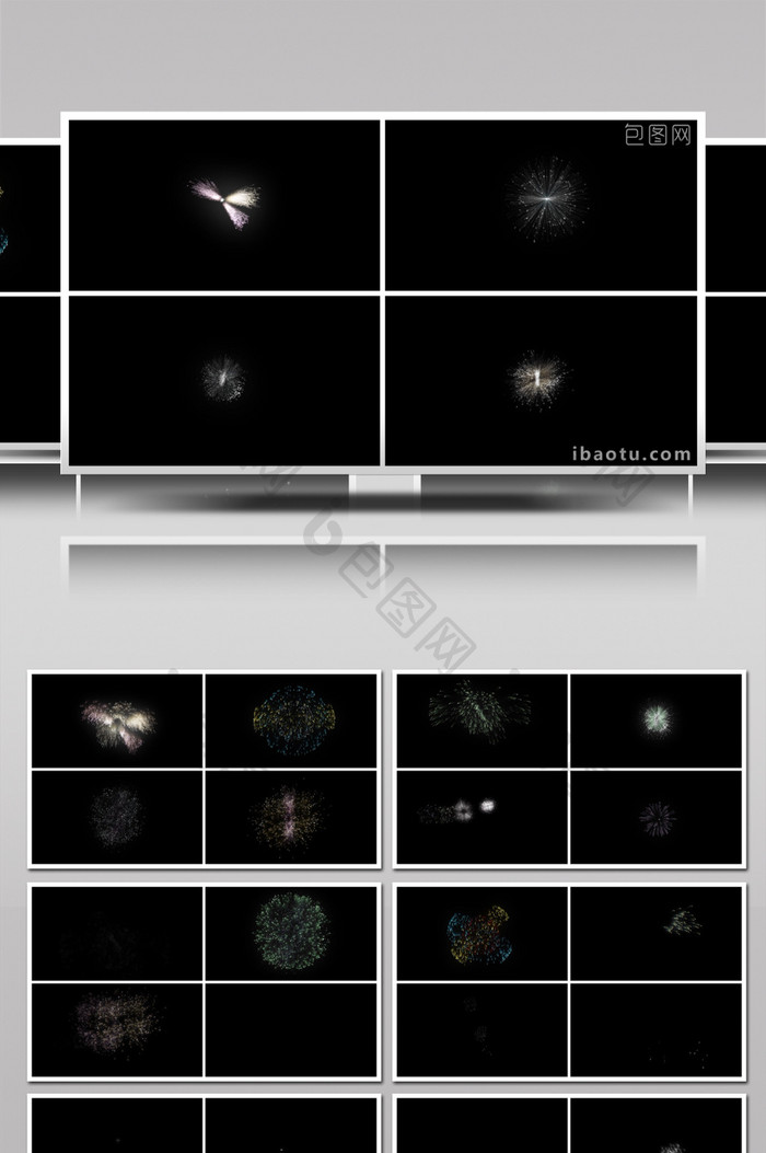 19组数字节日烟花礼花爆炸特效视频素材