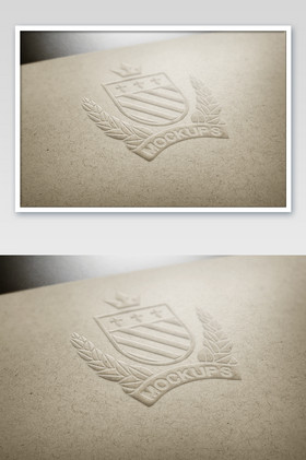 古老牛皮纸纹理质感激凸字logo标志