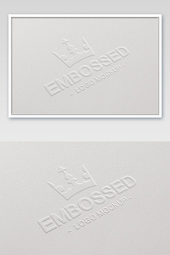 白色亚麻肌理质感激凸字logo标志样机图片下载