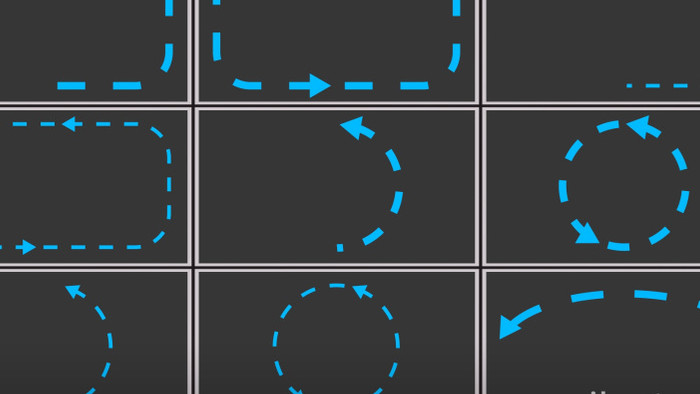40个线条元素带箭头动画虚线路径视频素材