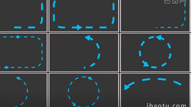 40个线条元素带箭头动画虚线路径视频素材