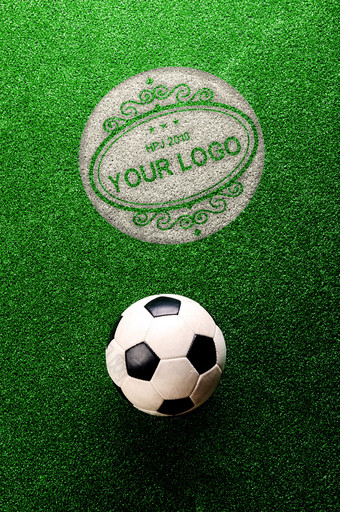 足球场草皮绿植纹理印字logo标志样机图片