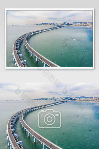 跨海大桥大气高空航拍摄影图片