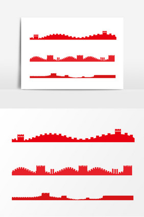创意质感线条长城装饰元素