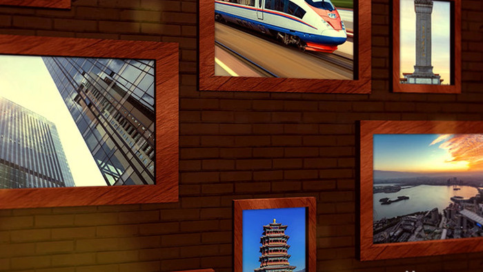 党政照片墙历程图片展示AE模版三维相框