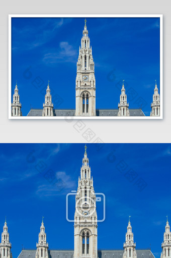 欧洲奥地利维也纳地标建筑市政厅摄影图片